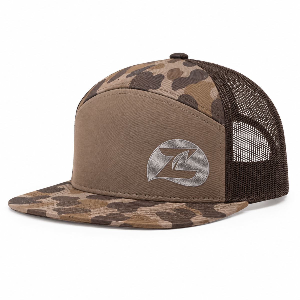RICHARDSON® 168P Camo/Brown Hat Grey Logo