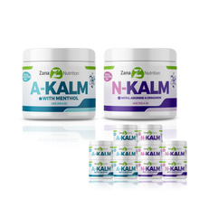 Load image into Gallery viewer, Zana Nutrition A-Kalm and N-Kalm products on a white background