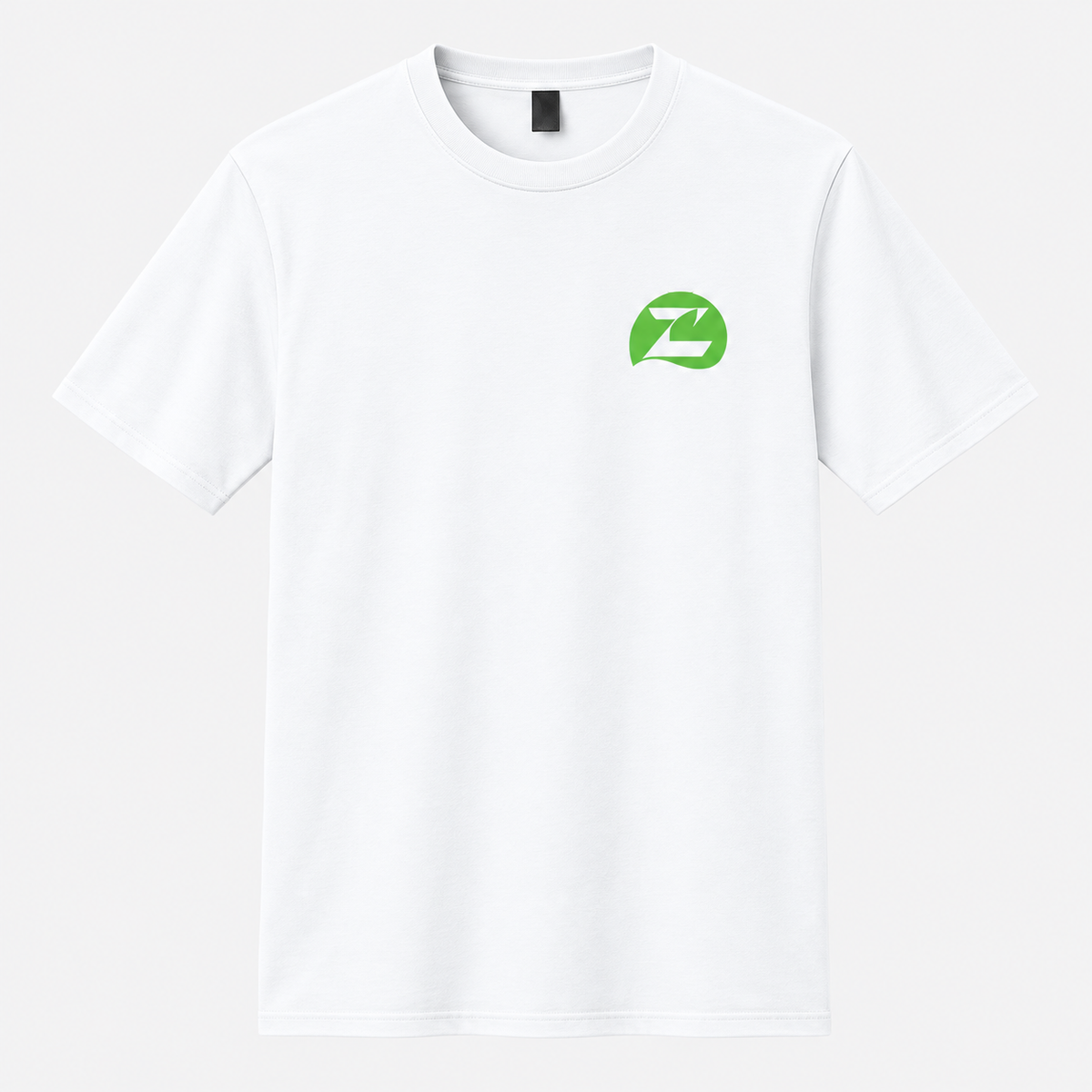 White Tee with Green Zana Logo