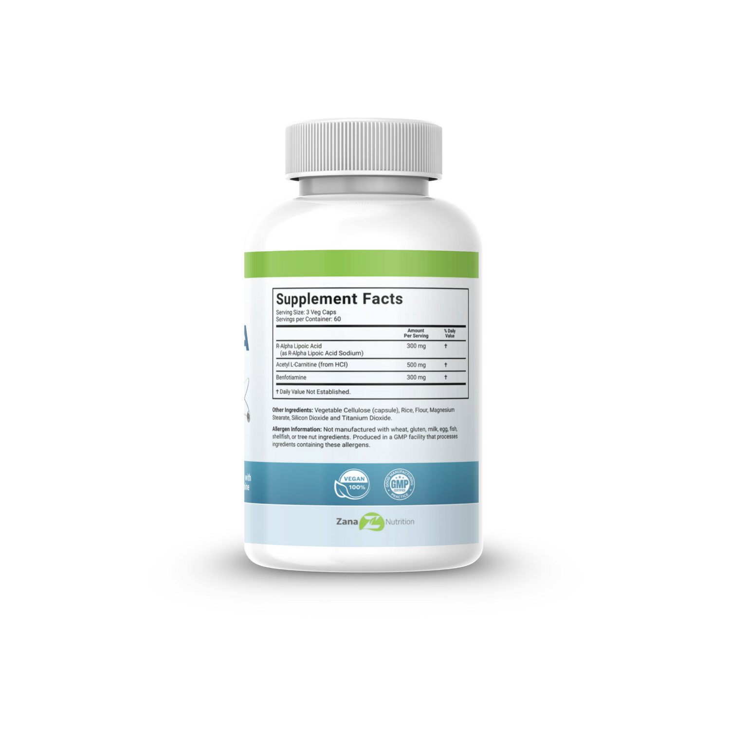 Nerve Support Supplement | Acetyl L-Carnitine + Alpha Lipoic Acid Zana Nutrition Nerve Support Supplement | Acetyl L-Carnitine + Alpha Lipoic Acid Zana Nutrition