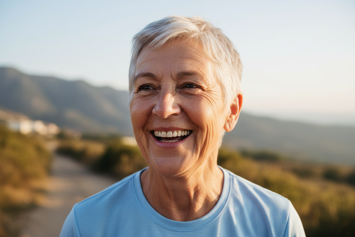 HAPPY PERSON IN THEIR LATE 60S